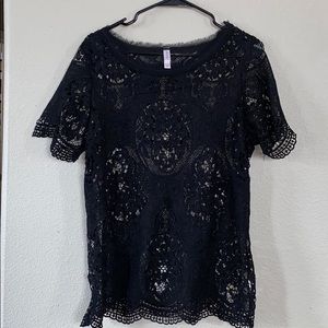 Xhilaration black lace top